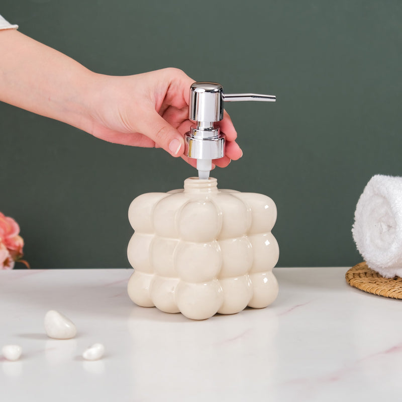 Bubble Ceramic Soap Dispenser White 520ml