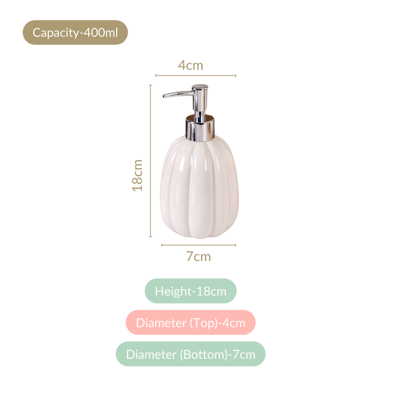 Glossy Ribbed Soap Dispenser White 400ml