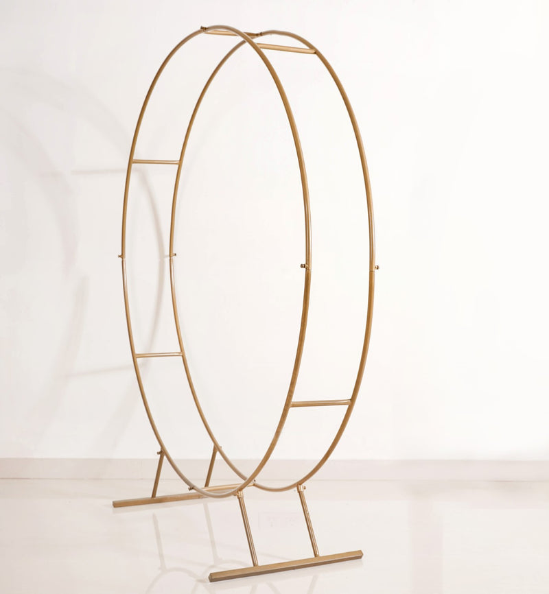 Gold Double Ring Backdrop Metal Frame For Party Decoration 99 Inch - Rings Backdrop, Metal Frame for Decor, Party Backdrop Frame, Decorative Frame