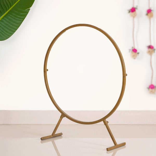 Golden Round Metal Backdrop Stand 34 Inch