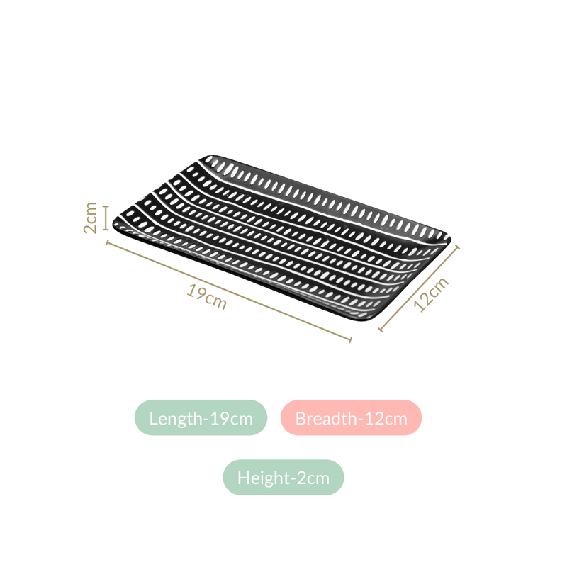 GeoTribe Print Ceramic Platter Set Of 6 7 Inch