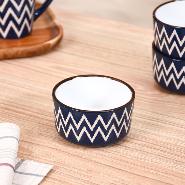 Oscilla Ceramic Small Bowl Set Of 4 Navy 200ml