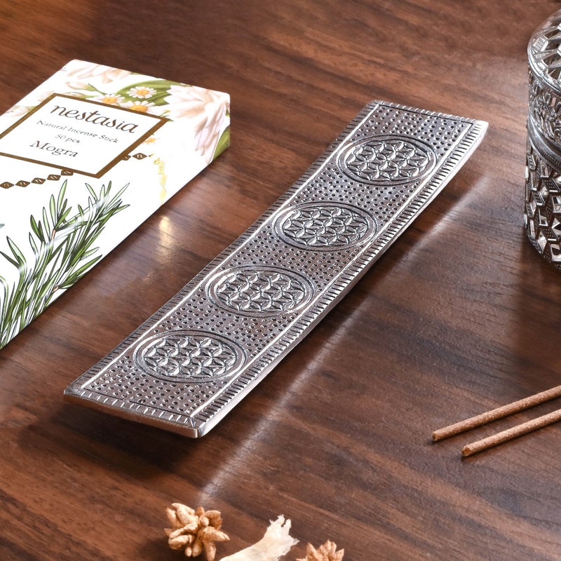 Rectangular Metal Agarbatti Stand With Mogra Incense Sticks