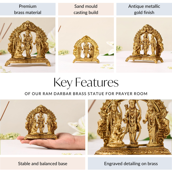 Pure Brass Ram Darbar Brass Statue 10cm