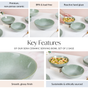 Sera Ceramic Serving Bowl Set Of 2 Sage 1000ml