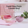 Pastel Gloss Finish Ceramic Bowl Set Of 4 310ml