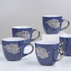 Luxe Leaf Tea Cup Set Of 6 Navy Blue 250ml