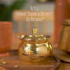 Hammered Pure Brass Ghee Pot With Spoon 400ml