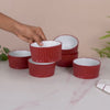 Cresta Ceramic Snack Bowl Set Of 6 Red 400ml