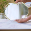 Luxe Geometric Mirror Vanity Tray Gold