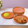 Engraved Terracotta Dinner Plates Set Of 4 - Terracotta plates, earthen plates, terracotta dinner plates