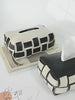 Classic Vegan Leather Tissue Box Black And White