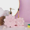 Floral Soap Dispenser With Holder Pink