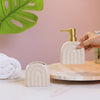 Ceramic Texture Arched Bathroom Accessories Set of 2