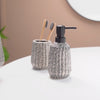 Granite Finish Ceramic Bathroom Set Of 3 Grey Matte Black