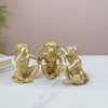 Gandhi Monkey Trio Resin Decor Showpiece Gold