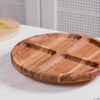 Sectioned Acacia Wood Lazy Susan Platter