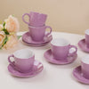 Purple Ceramic Tara Tea Cup Set Of 6 With Saucer 225ml