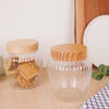 Glass Storage Jars Set of 2 With Wooden Lid 2200ml