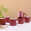 Cresta Ceramic Coffee Mug Set Of 6 Red 300ml