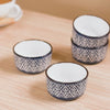 Baroque Ceramic Small Bowl Set Of 4 Navy 200ml