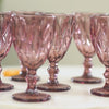 Rose Crystal Red Wine Glass Mauve Set Of 6 300 ml