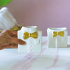Eclectic Bow Tie Shirt Ceramic Bath Set Of 3 White