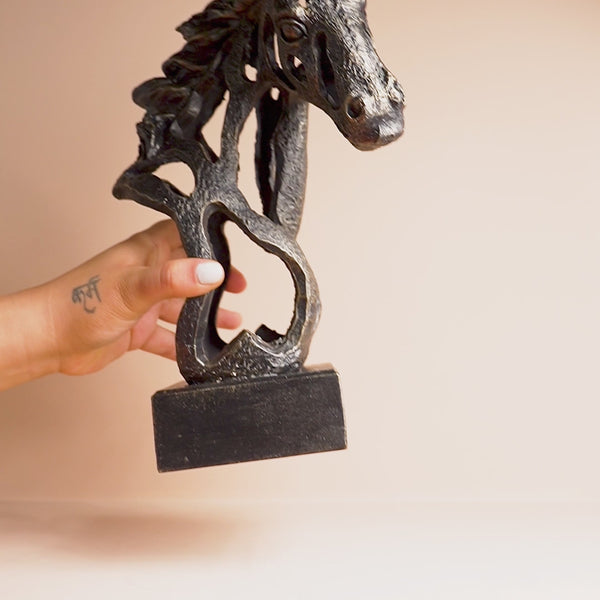 Black Horse Decorative Showpiece - Unique Showpiece Online | Nestasia