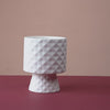 Diamond Textured Ceramic Vase White