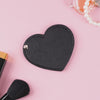 Heart Shaped Foldable Pocket Mirror Black - black pocket mirror, heart-shaped mirror, compact travel mirror, stylish makeup mirror