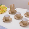 Beige Tara Ceramic Cup And Saucer Set Of 6 225ml