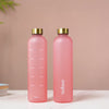 Stylish Time Marker Water Bottle Pink 1L Set Of 2