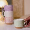 Ceramic Gaia Stackable Coffee Cup Set Of 4 250ml