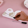 Mini White Fondue Set With Plate