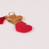 Heart Keychain Set Of 2 Red White Gold 8 Inch