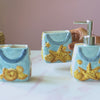 Coastal Ceramic Bath Set Of 3 Blue