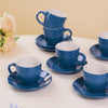 Tara Tea Cup And Saucer Set Of 6 Dark Blue 225ml