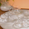 Chic Glass Cup And Saucer Set Of 4 100ml