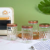 Set Of 4 Honeycomb Design Airtight Jar 1500ml