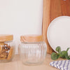 Set of 2 Glass Jars With Wooden Lid 1600ml
