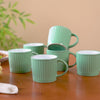 Cresta Set Of 6 Ceramic Coffee Mug Green 300ml