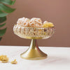 Decorative Fruit Bowl With Stand Gold Large