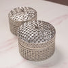 Set Of 2 Round Gift Box Silver
