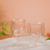 Set Of 2 Glass Skull Double Wall Tumblers 250ml