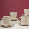 Nori Cup And Saucer Set Of 6 Linen White 250ml