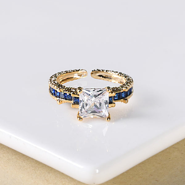 Regal Glow Princess Cut Solitaire Gold Ring