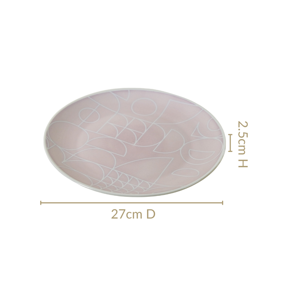 Monvia Modern Art Deco Light Mauve Dinner Plate Set Of 4 10 Inch