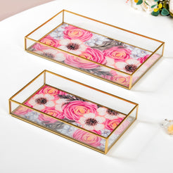 Nested Tropical Decorative Trays Set Of 2