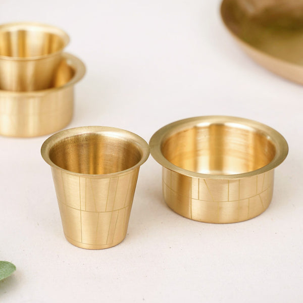 Pure Brass Filter Coffee Tumbler Davara Set For 2 People