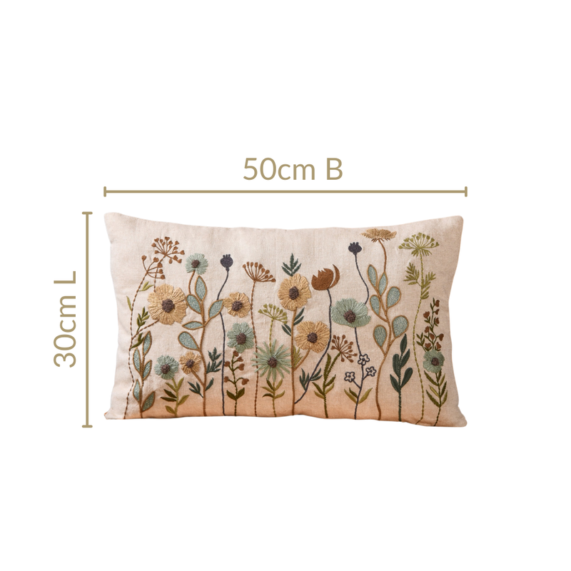 Valley Of Spring Embroidered Cushion Cover